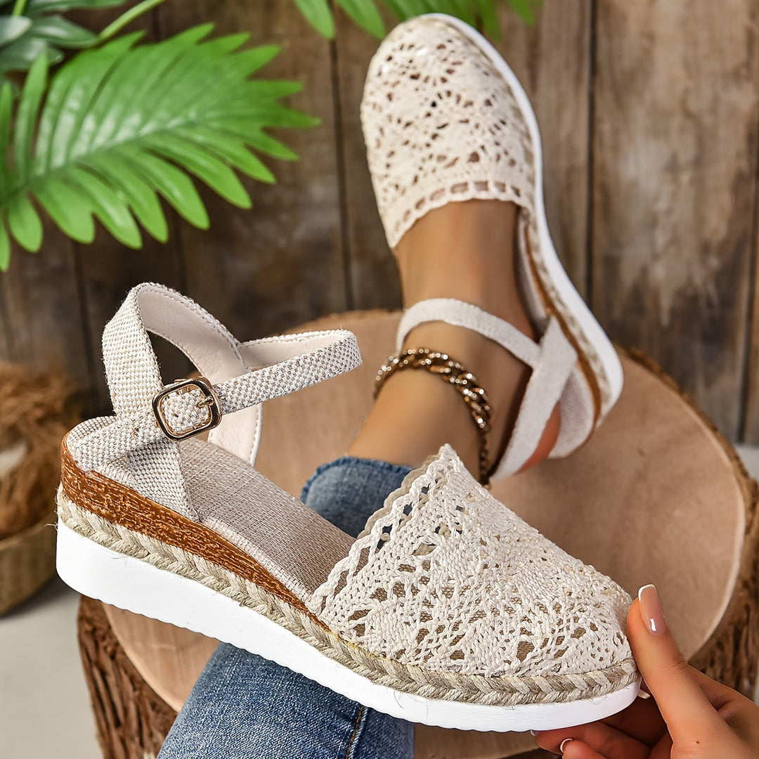 Dame Plateau Sandaler med Justerbar Ankelrem