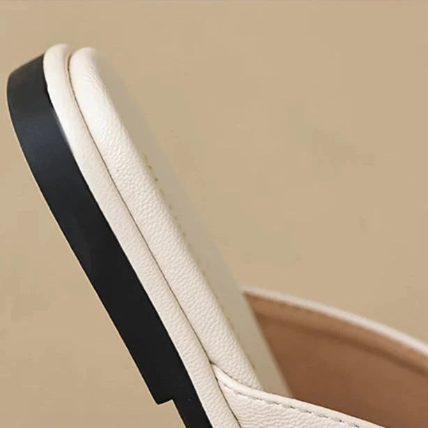 Dame Klassiske Slip-on Sandaler med Tå-ring og Spænde