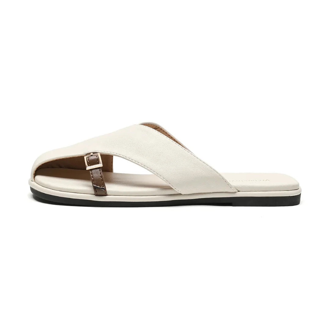 Dame Klassiske Slip-on Sandaler med Tå-ring og Spænde