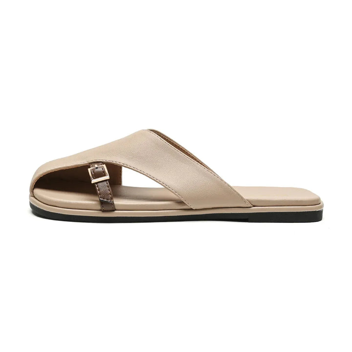 Dame Klassiske Slip-on Sandaler med Tå-ring og Spænde