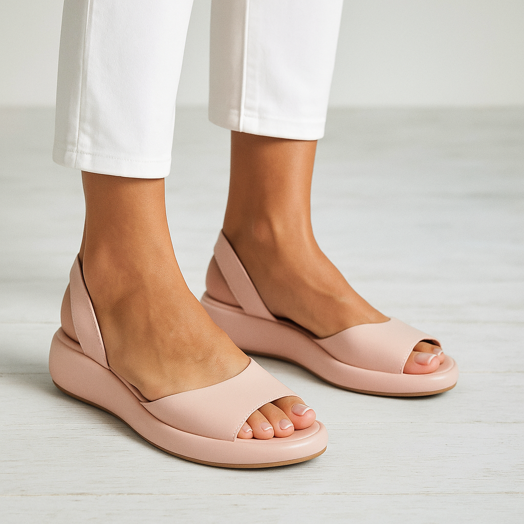 Dame Klassiske Slingback Sandaler med Bred Overrem