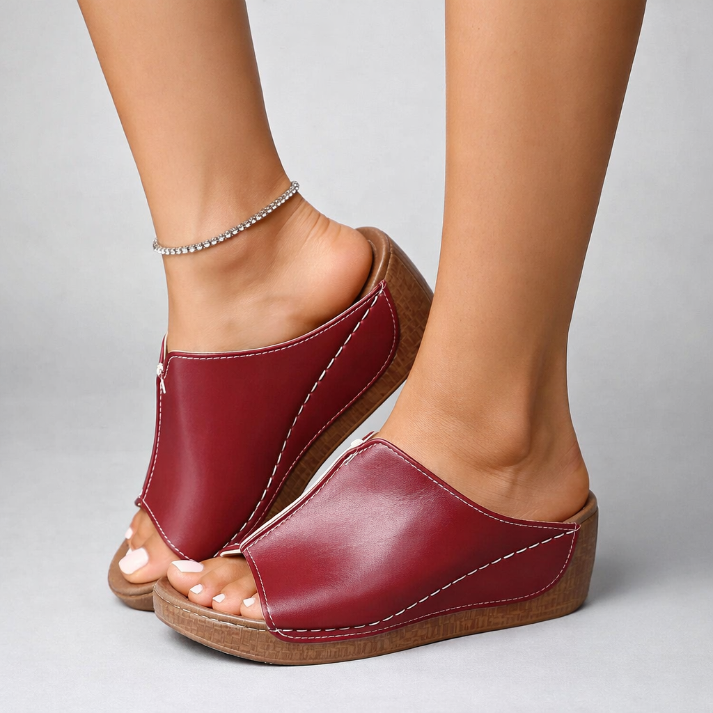 Dame Komfort Slip-on Sandaler med Åben Tå