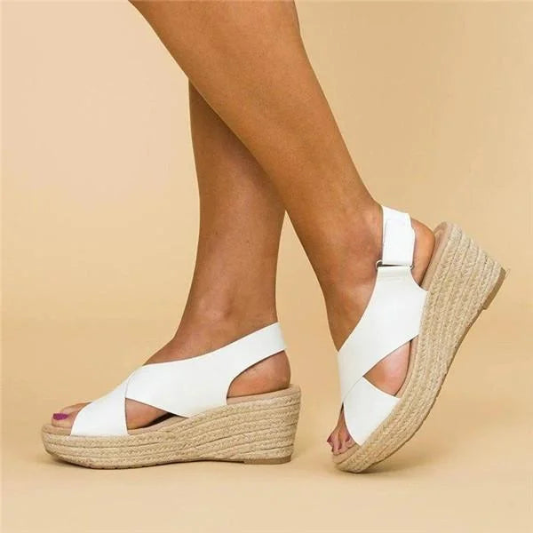 Kvinder Elegante Sommersandaler med Flettet Kilesål