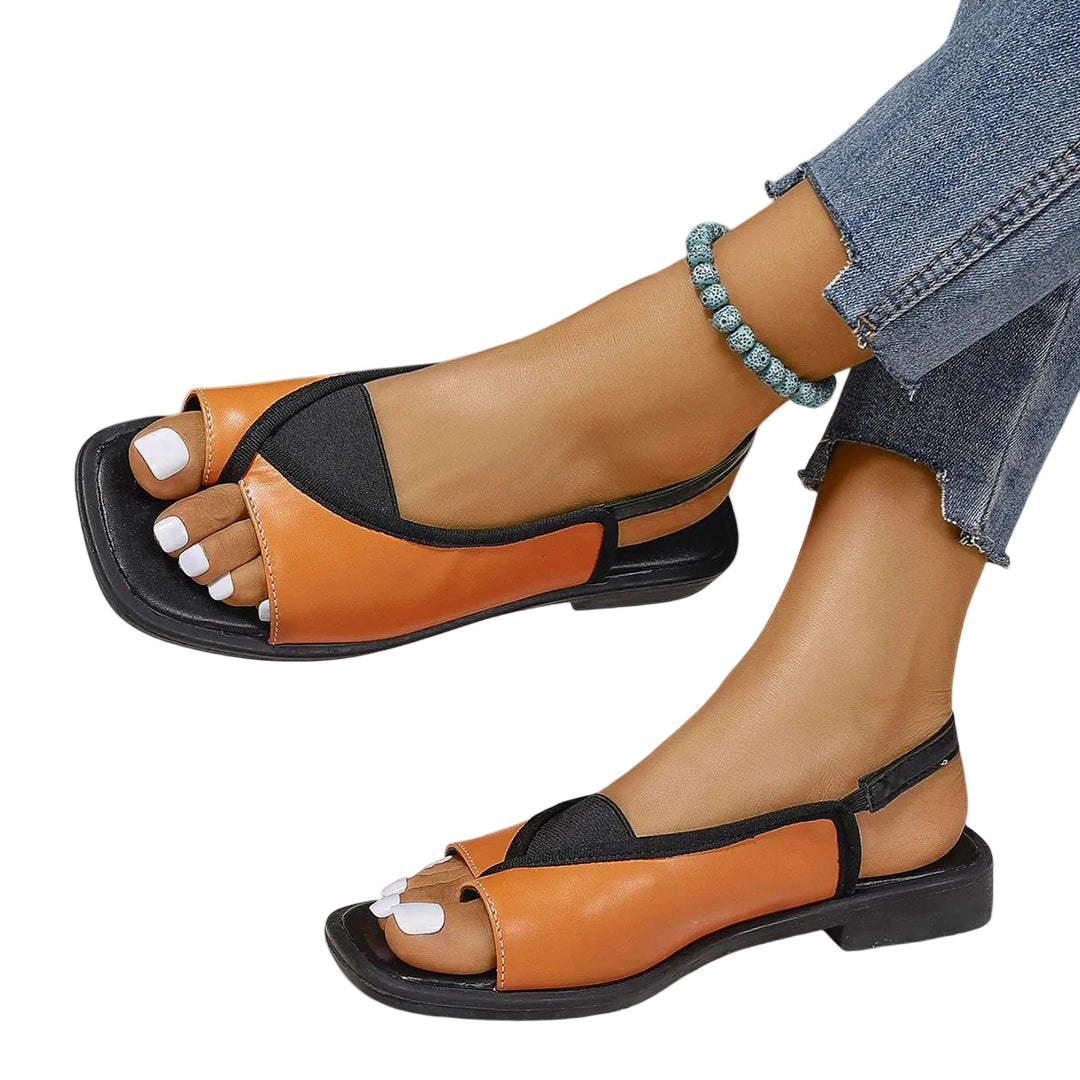 Kvinder Elegante Minimalistiske Sandaler med Tå-splitter og Flad Sål