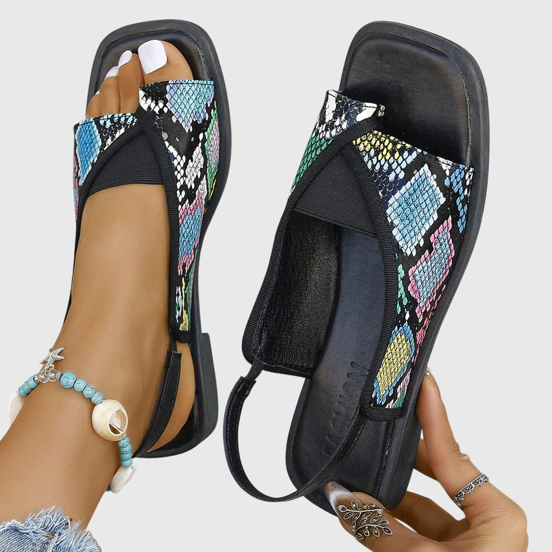 Kvinder Elegante Minimalistiske Sandaler med Tå-splitter og Flad Sål