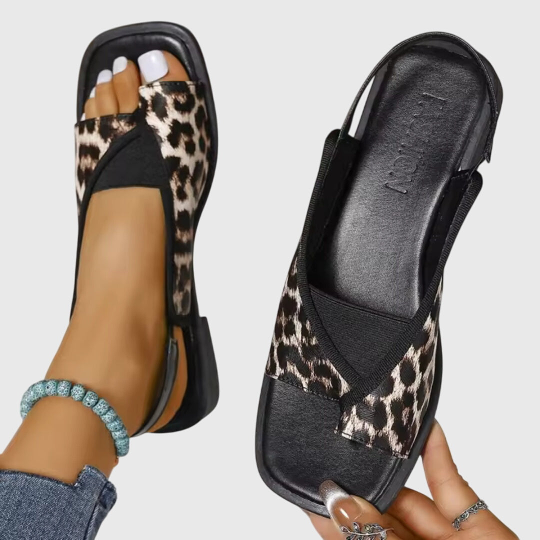 Kvinder Elegante Minimalistiske Sandaler med Tå-splitter og Flad Sål