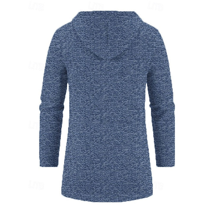 Mænd Casual Lang Strikjakke med Hætte